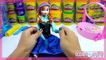 Disney Frozen Play doh Princess anna doll how to make frozen Dress playdough toys