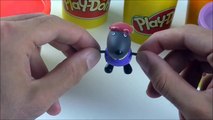 Play Doh Cans Surprise Eggs Peppa Pig doug toys Pepa Egg Frozen Surprise