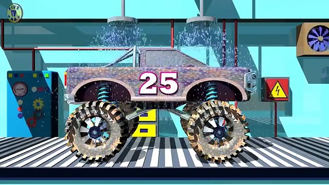 CAR WASH - Monster Truck, dirty vehicles, monster truck, police car, garbage truck