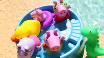 Peppa Pig Bath Squirters Pool Party with George, Dinosaur and Suzy Sheep DisneyCarToys Toys Kids