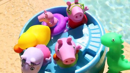 Peppa Pig Bath Squirters Pool Party with George, Dinosaur and Suzy Sheep DisneyCarToys Toys Kids