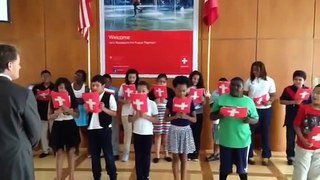 Embassy Adoption Program 2014: Kids sing Swiss National Anthem to Ambassador