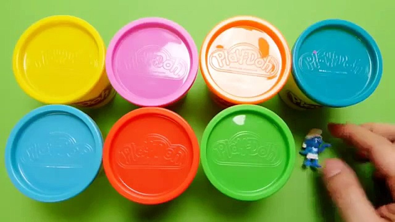 8 Play-Doh Ice Cream Surprise Eggs with Toys (Penguin, Caveman, Smurf, Bird, SpongeBob & ...)