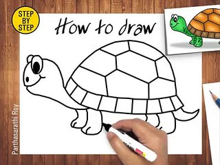 Classes: HOW TO DRAW A TURTLE. Cartoon Turtle
