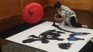 Shodo Sensei Seiran Chiba (旅する書道家　千葉清藍) at Japanese Culture Center in Chicago