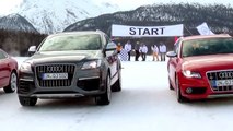 Audi S5 and S4 dragging skiers