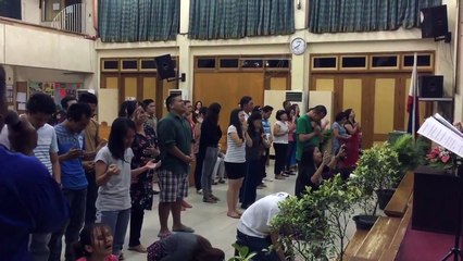 Cebu Philippines August 23, 2015 temple Assemblies of God praying for people healing and deliverance