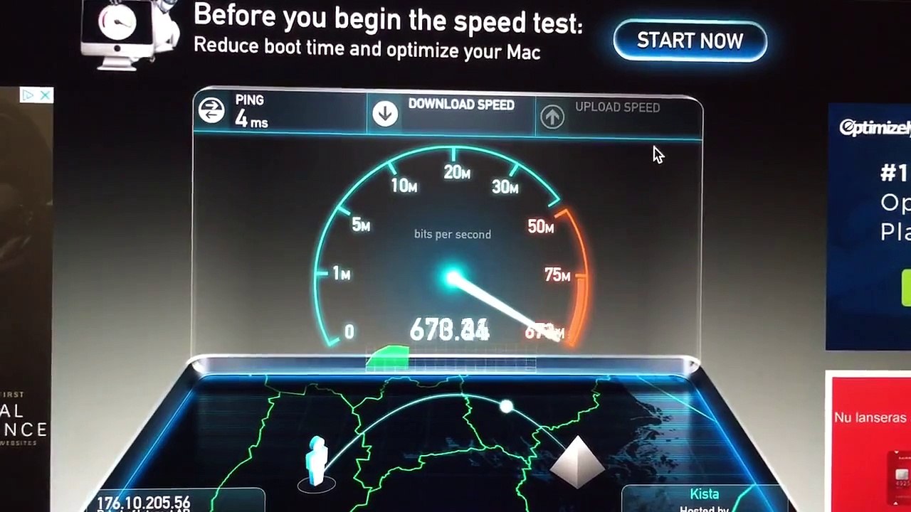 Speed test 1Gbps Uppsala Sweden