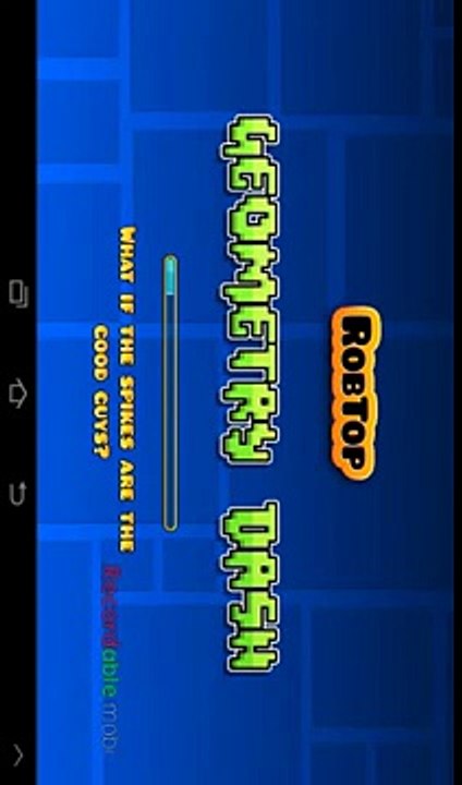 Jogando geometry dash