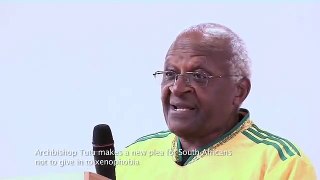 Archbishop Tutu makes a new plea for South Africans  not to give in to xenophobia.mov