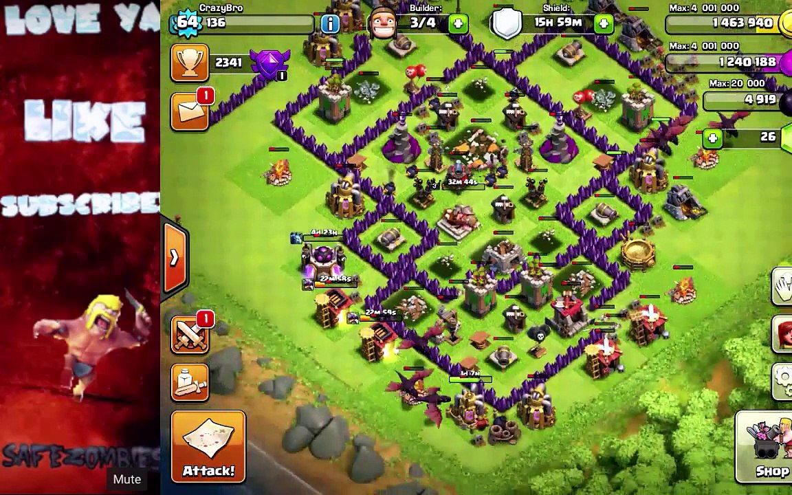 Clash of Clans - TOWN HALL 7 TITAN BASE! Live Attack Replays (Funny Moments)!
