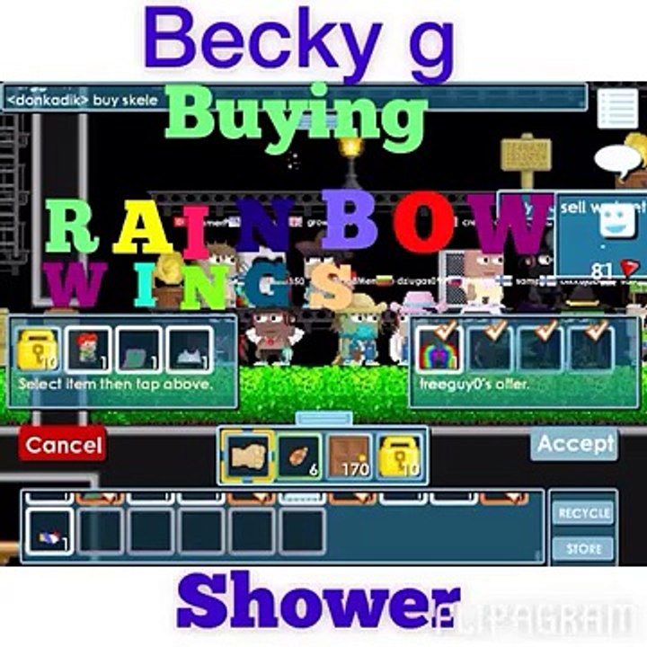 Growtopia: getting rainbow wings! becky g shower