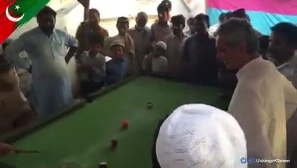 PTI Jahangir Tareen stops at a random roadside Billiard shop in Lodhran