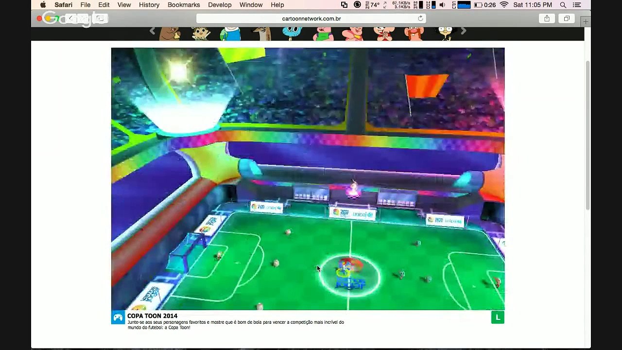 Jogando jogos da Cartoon Network