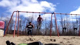 Kid Fails On Swing
