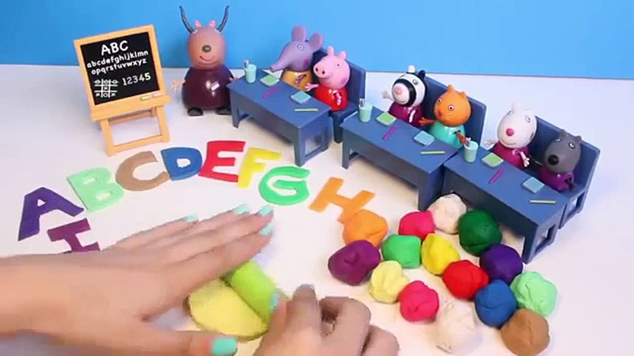 Play Doh Peppa Pig Classroom Learn ABC Playdough Letters Peppa Pig School House