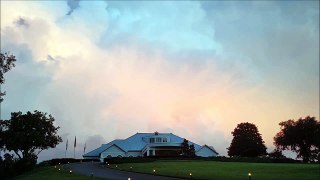 Pink Sky with Heat Lightning in the Background