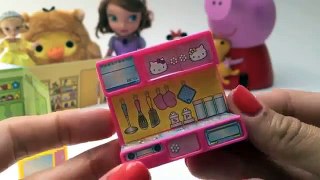 Hello Kitty Peppa Pig Dora The Explorer Dollhouse Unboxing Toys Review