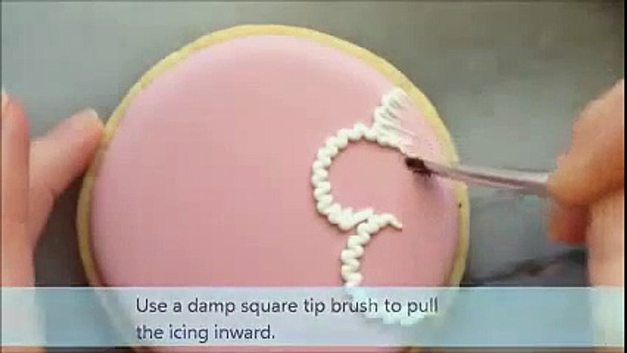 Brush embroidery and lace using Royal icing on sugar cookies The author of the work Amber