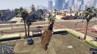 GTAV- Funny and Fail Moments: Flying Car Glitch