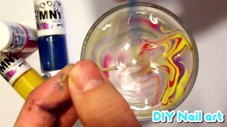 Pretty Flower / Swirl Red Purple White Water Marble Tutorial Technique! BEST HD Video Nail