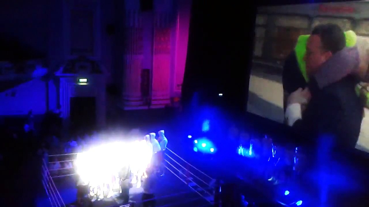 Edinburgh V Newcastle Boxing Usher Hall Sep 2015 intro part 2 + Irvine Welsh & National Anthems