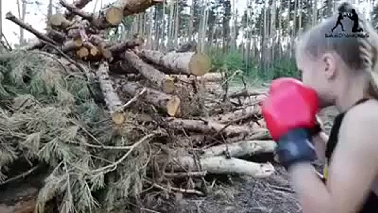 baby girl boxing skills