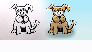 How to draw a cartoon dog.  How to draw an easy dog.