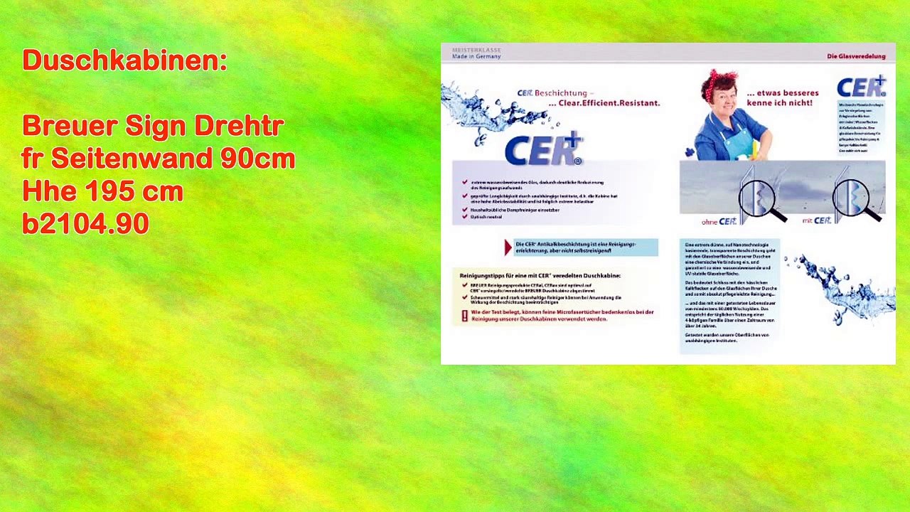 Breuer Sign Drehtr fr Seitenwand 90cm Hhe 195 cm b2104.90