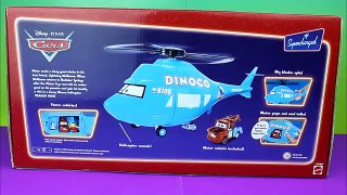 Disney Pixar Cars Dinoco Helicopter with Mater Lightning McQueen