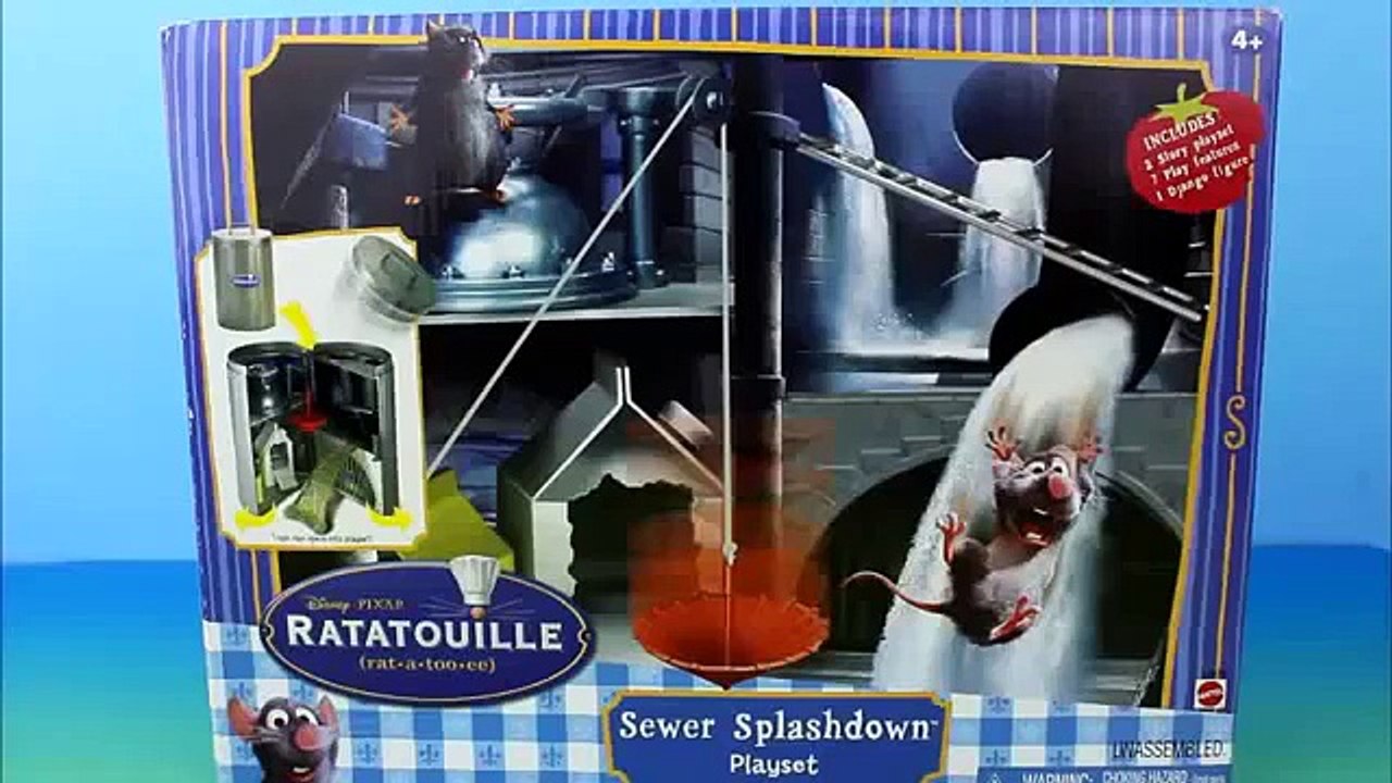 Disney Pixar Ratatouille Sewer Splashdown Playset with Django Father of Remy King of the Rats
