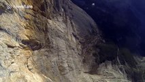 Awesome POV footage of wing suit flying in Italy