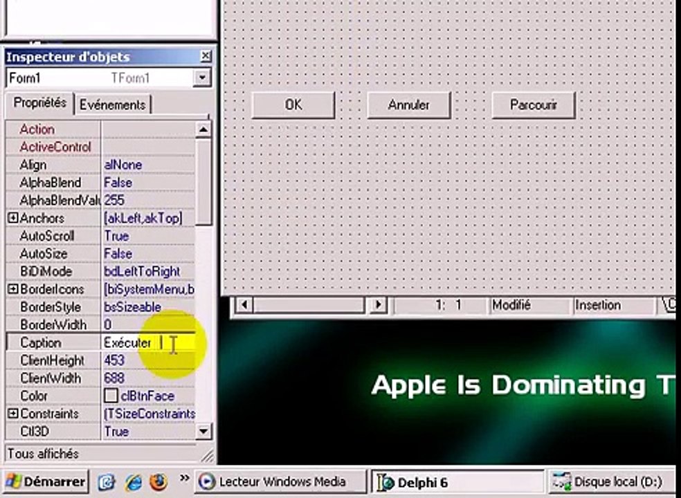 Cours de Delphi 2 ( Créer un programme simple )