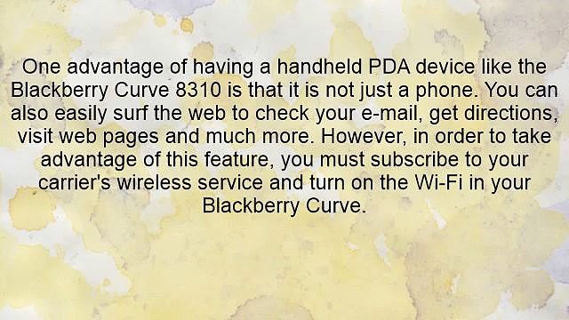 Turn On Wi-Fi In A Blackberry Curve 8310