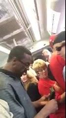 Guy goes nuts after his feet are stepped on.