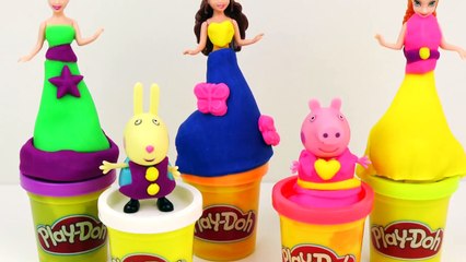 Disney Frozen Princess dough dress Peppa Pig Play Doh makeover with Princess Anna