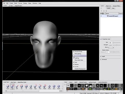 20 mins Mudbox 2009 Speed sculpt