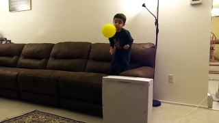 3 Year old Balancing Balloon and Pin Pong Ball