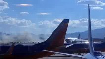 British Airways plane catches fire at Las Vegas airport  2 injured