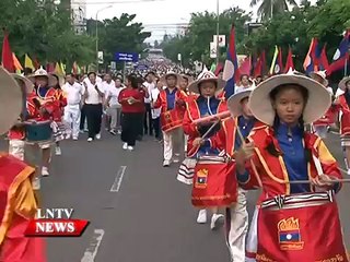 Lao NEWS on LNTV: The walk to mark Uprising Day.24/8/2015