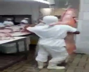 Tango with pork carcass