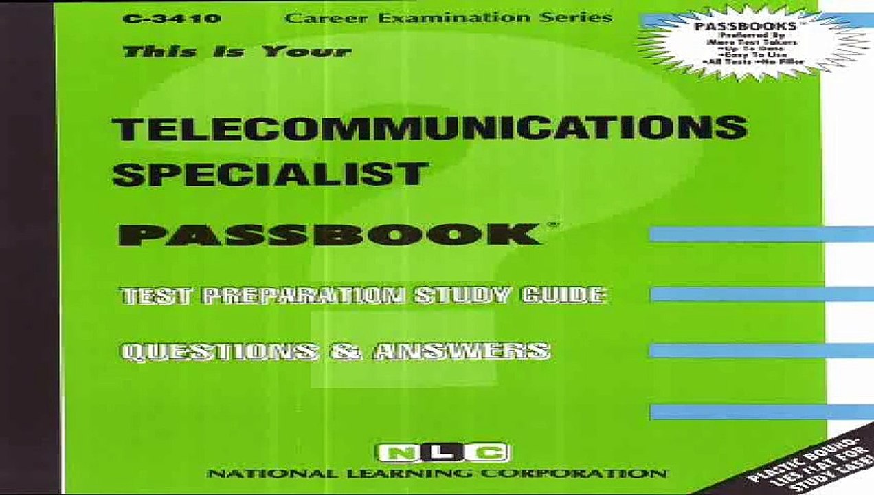 Telecommunications SpecialistPassbooks Career Examination C-3410 Pdf