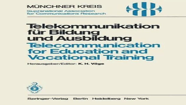 Telekommunikation fr Bildung und Ausbildung Telecommunication for Education and Vocational Training Vortrge... Pdf