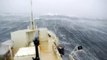 Icelandic fishing vessel in bad weather.