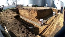 Pouring cement footings (timelapse)