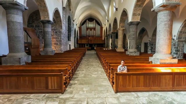 Abbaye de Saint-Maurice, Valais, Switzerland - panoramic video
