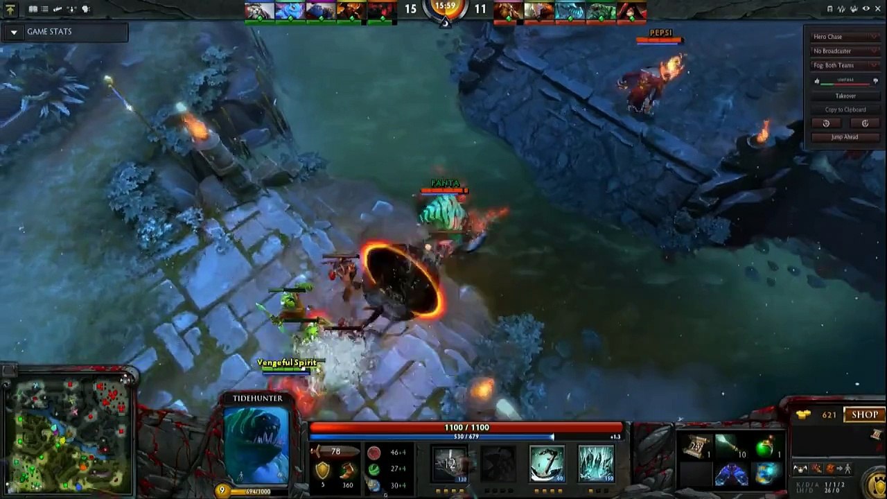Tidehunter dota 2!поднимаем  ммр масс ультами