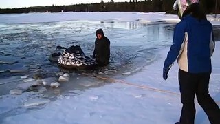 INCREDIBLE FAILED SNOWMOBILE WATER CROSSING AND SUBSEQUENT FAILED RESCUE AFTERMATH