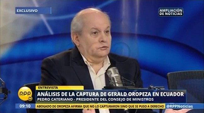 Pedro Cateriano descartó que hallazgo de granadas y captura de Gerald Oropeza sean ‘cortinas de humo’