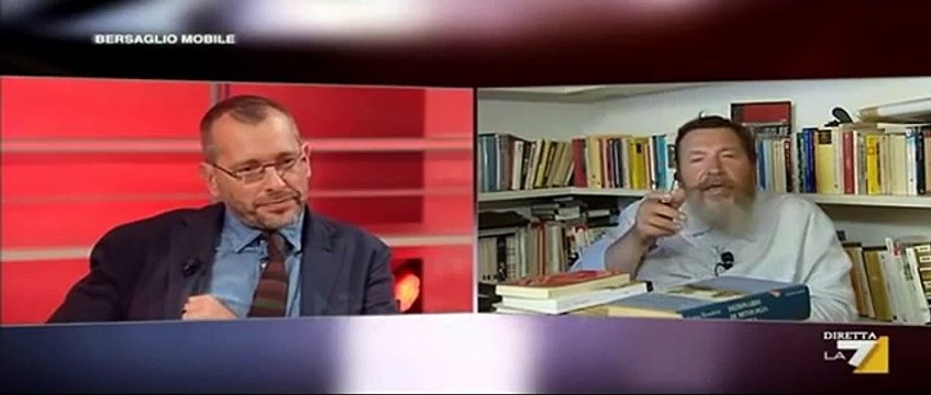 CAOS TOTALE IN DIRETTA DA MENTANA. Travaglio a Ferrara sei un somaro